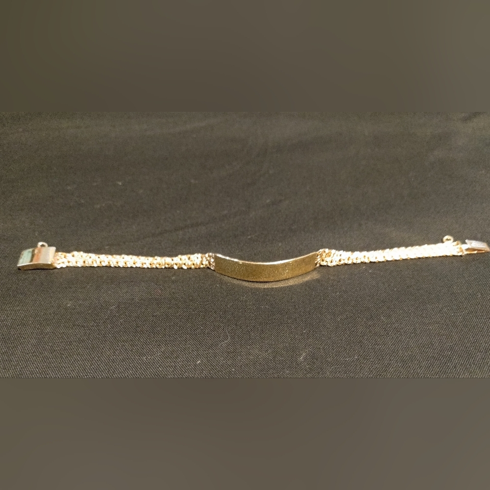 Child's Bracelet Vintage Gold Plated 7.5" Double Chain (#102)